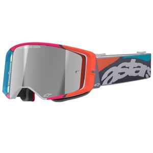 Motocross naočale Alpinestars Supertech Stream sive-višebojne sa zrcalno srebrnom lećom