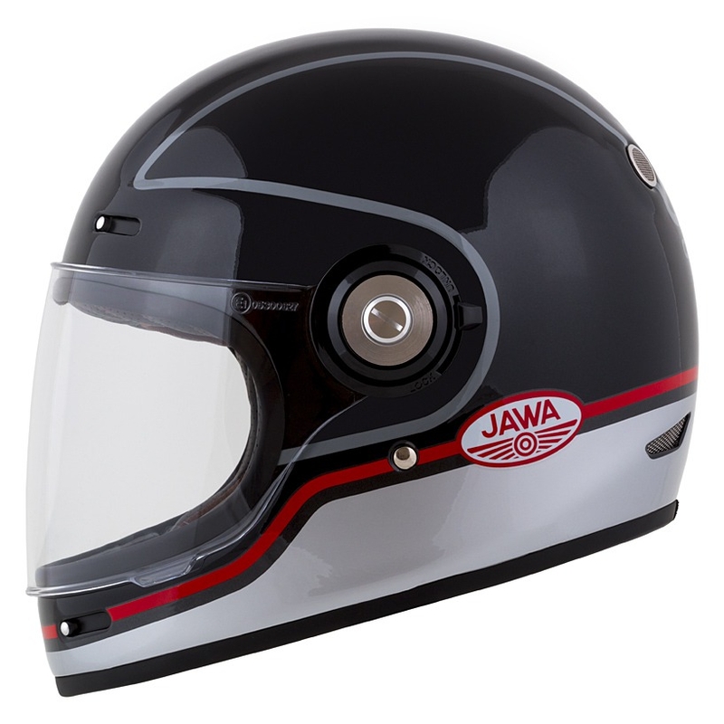 Cassida Fibre Jawa Sport integralna motociklistička kaciga crno-srebrno-crvena 2 - II. kvaliteta
