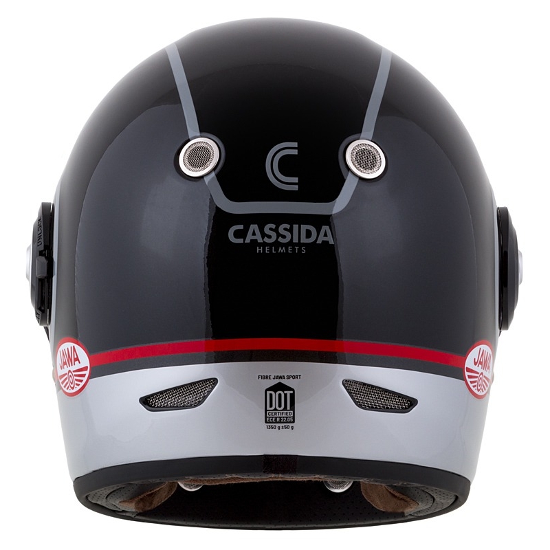 Cassida Fibre Jawa Sport integralna motociklistička kaciga crno-srebrno-crvena 2 - II. kvaliteta
