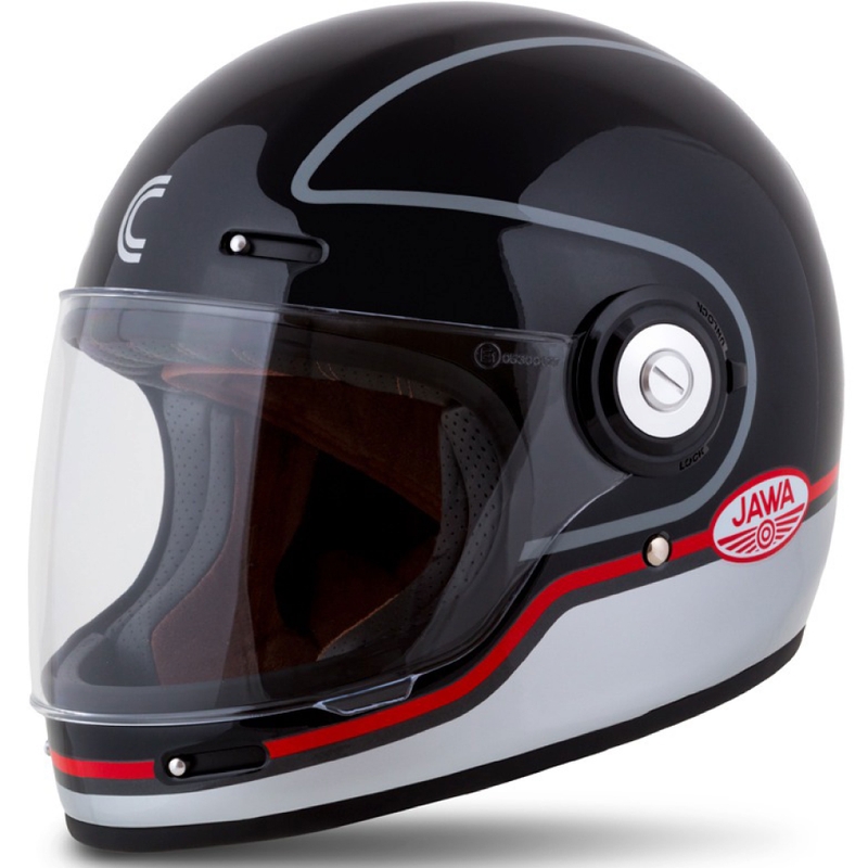 Cassida Fibre Jawa Sport integralna motociklistička kaciga crno-srebrno-crvena 2 - II. kvaliteta