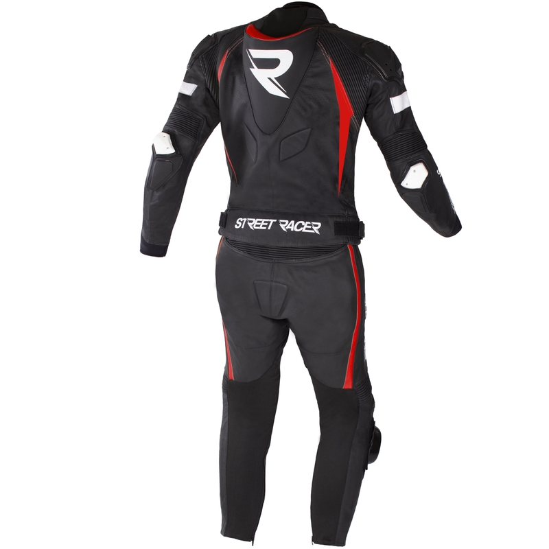 Kožno motociklističko odijelo Street Racer Fast Track 2.1 crno-crveno - II. kvaliteta