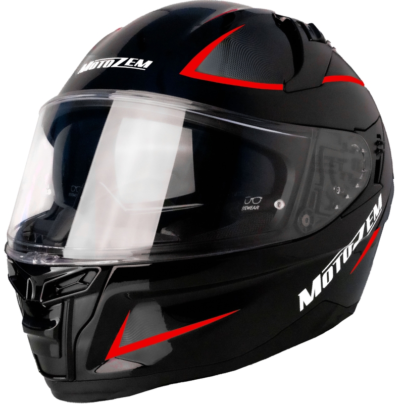 Integralna motociklistička kaciga Motozem Guardian crno-crvena 4 - II. kvaliteta