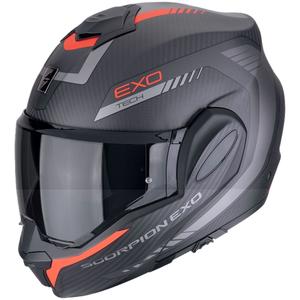 Motociklistička kaciga na preklop Scorpion EXO-TECH EVO CARBON COSY mat crno-crvena - II. kvaliteta