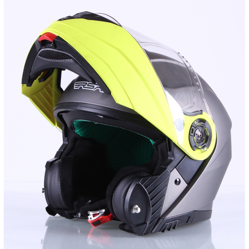 RSA Titanos preklopna motociklistička kaciga sivo-fluo žuta rasprodaja