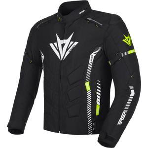 Motociklistička jakna RSA Rider crno-bijelo-fluo žuta 2 - II. kvaliteta
