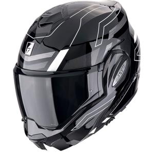 Motociklistička kaciga na preklop Scorpion EXO-TECH EVO CONQUER crno-bijela - II. kvaliteta