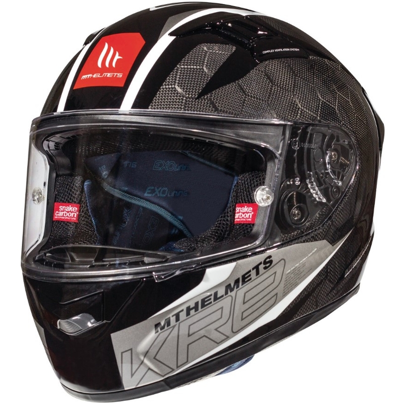 Integralna motoristička kaciga MT Kre Snake Carbon 2.0 crno bijela rasprodaja