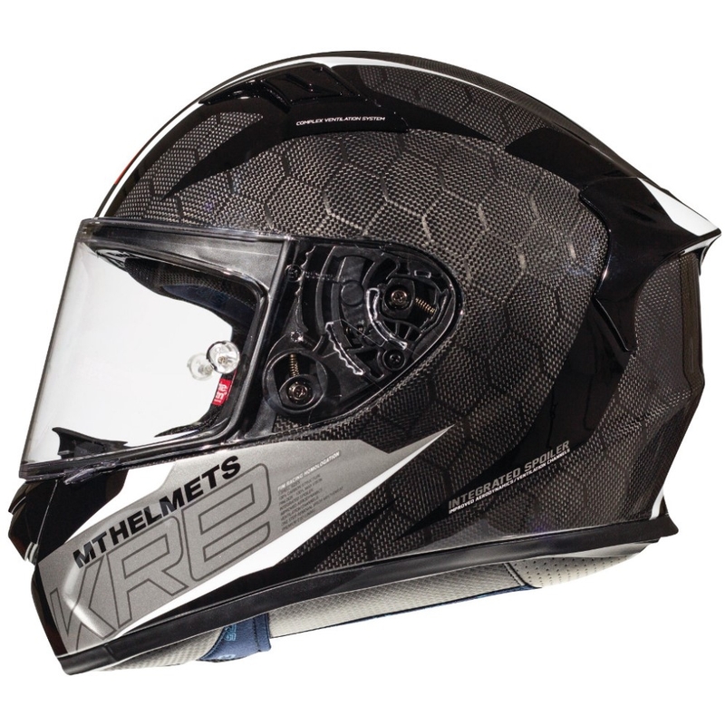 Integralna motoristička kaciga MT Kre Snake Carbon 2.0 crno bijela rasprodaja