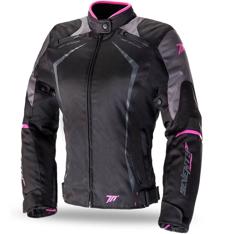 Ženska motoristička jakna SEVENTY DEGREES SD-JR49 crno-roza - II. kvaliteta