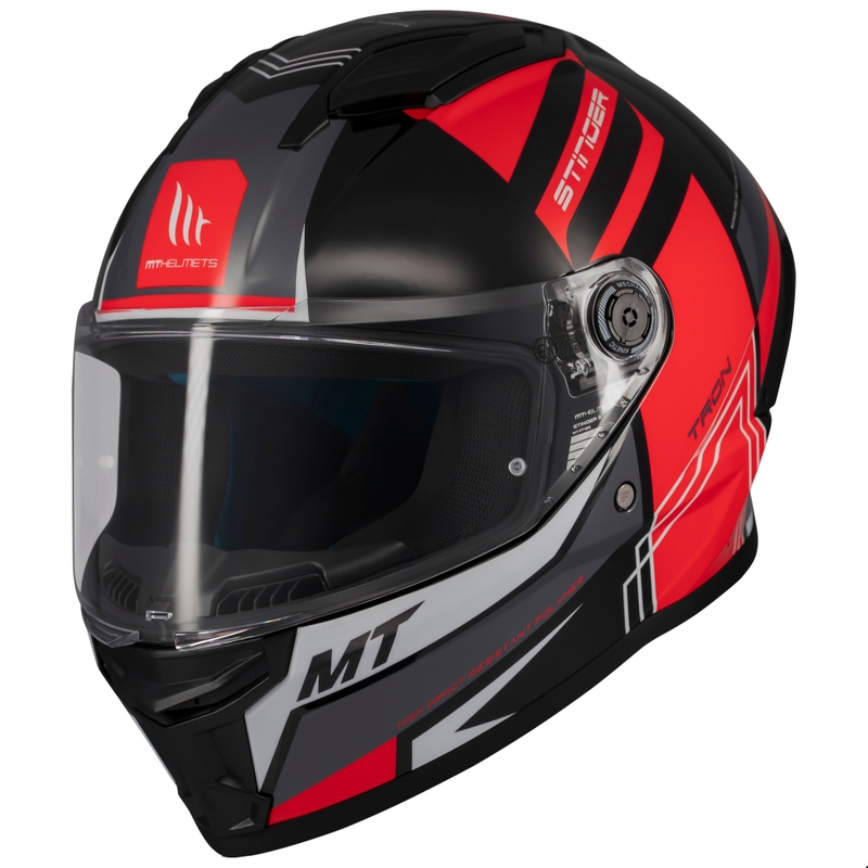 Integralna motociklistička kaciga MT Stinger 2 Tron crno-crveno-siva - II. kvaliteta