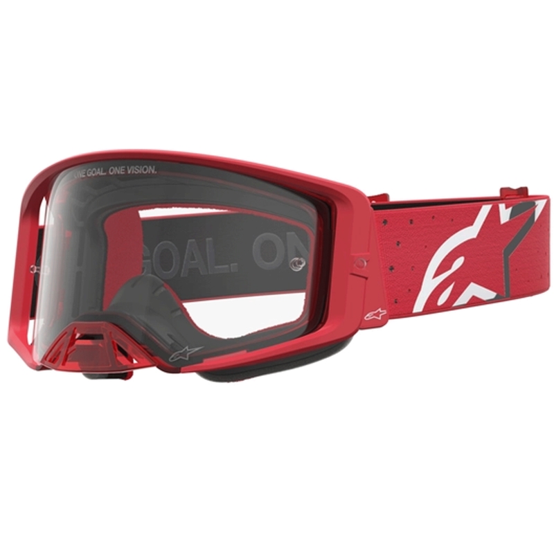 Alpinestars Supertech Vesta fluo crveno-kromirane motokros naočale (prozirni pleksiglas)