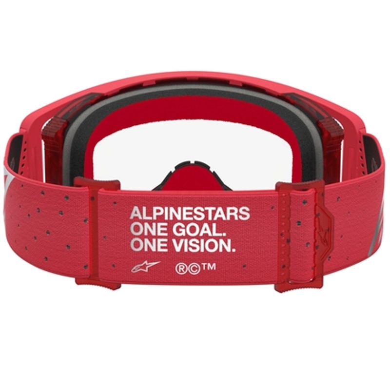 Alpinestars Supertech Vesta fluo crveno-kromirane motokros naočale (prozirni pleksiglas)