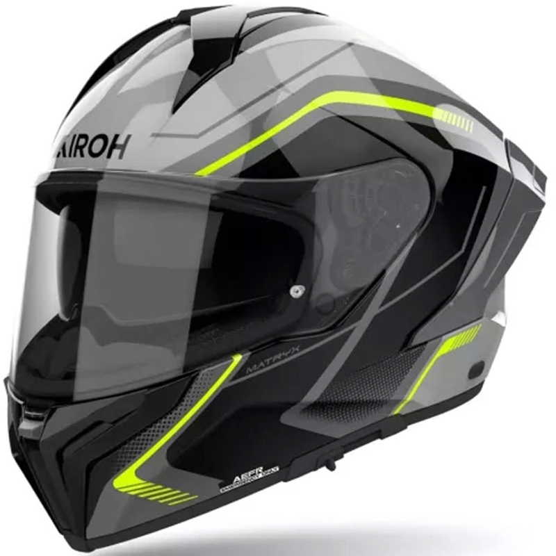 Airoh MATRYX široka motociklistička kaciga koja pokriva cijelo lice crno-sivo-žuta
