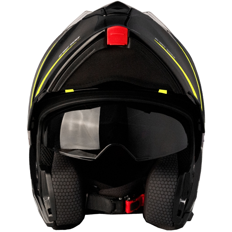 Preklopna motociklistička kaciga Street Racer Fury crno-fluo žuta 2 - II. kvaliteta