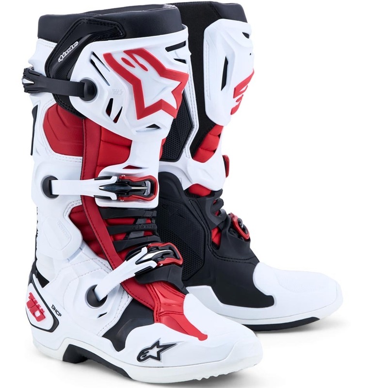 Alpinestars TECH 10 motokros čizme bijelo-crno-crvene
