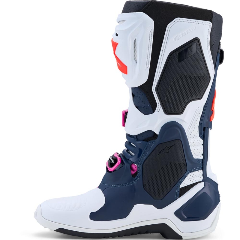 Alpinestars TECH 10 Supervented motocross čizme tamnoplavo-bijelo-crno-ljubičaste