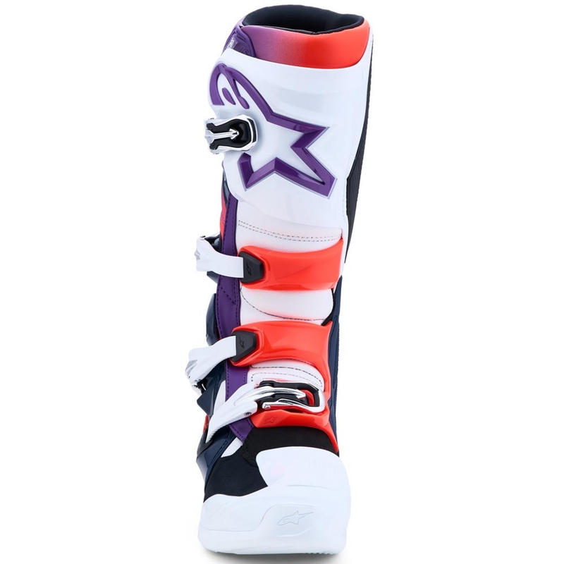 Alpinestars TECH 7 motokros čizme ljubičasto-bijelo-tamnoplavo-fluo crvene