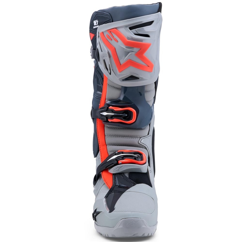 Alpinestars Tech 10 Enduro motociklističke čizme sive-tamno sive-fluo crvene