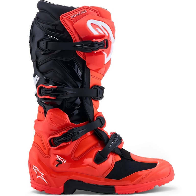 Alpinestars TECH 7 Enduro motociklističke čizme fluo crveno-crne