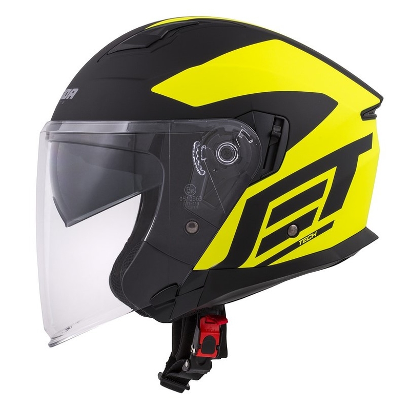Otvorena motociklistička kaciga Cassida Jet Tech Corso crno-fluo žuta