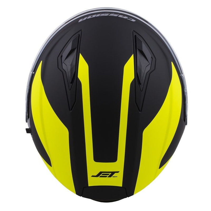 Otvorena motociklistička kaciga Cassida Jet Tech Corso crno-fluo žuta
