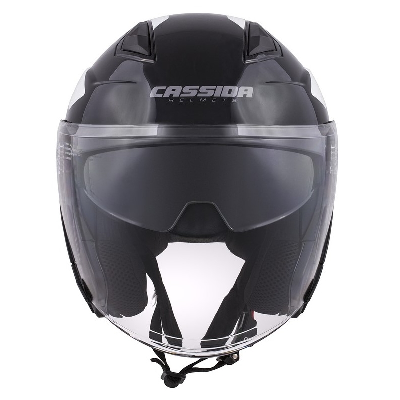 Otvorena motociklistička kaciga Cassida Jet Tech Corso crno-bijela