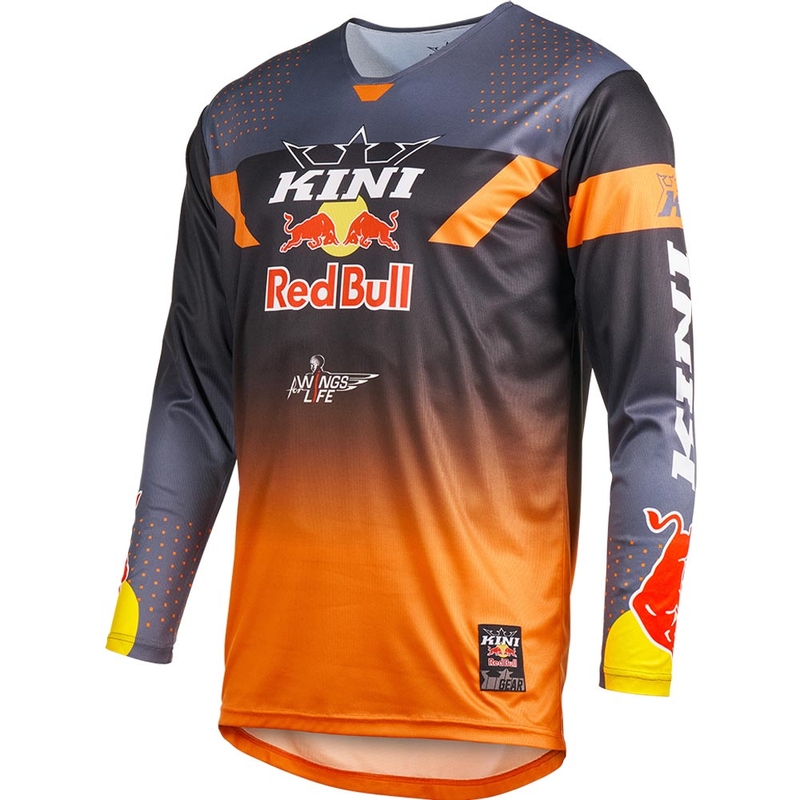 Motokros dres KINI Red Bull 2.0 MXC sivo-narančasti