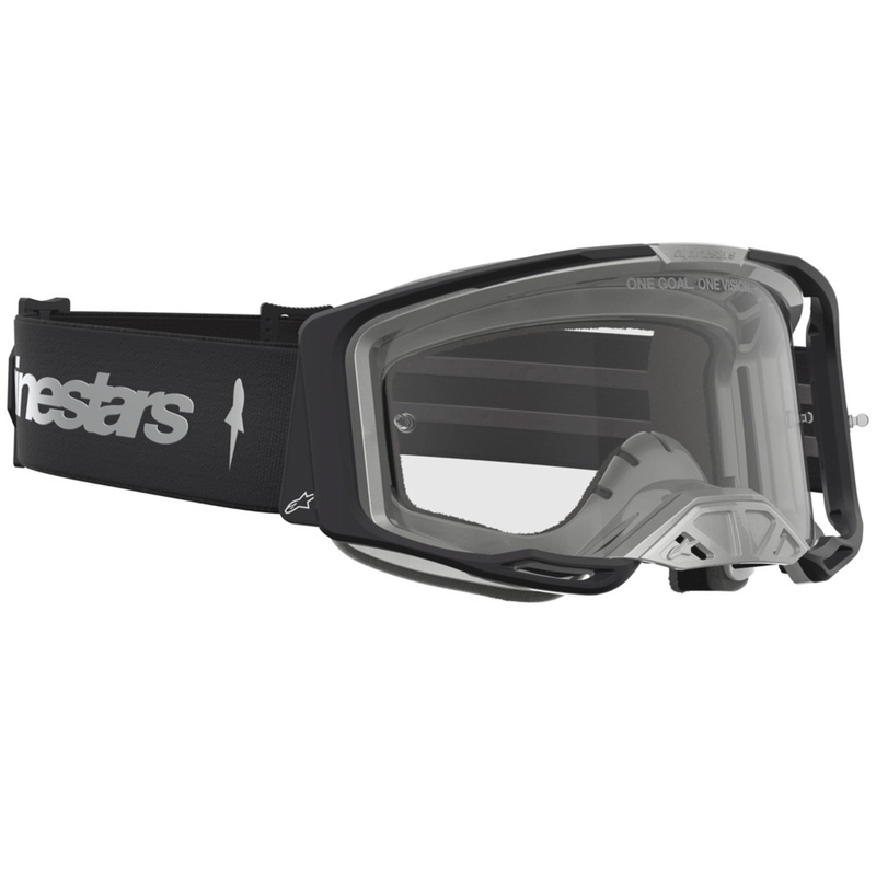 Alpinestars Vision 8 Amber motokros naočale crno-srebrne s prozirnim pleksiglasom
