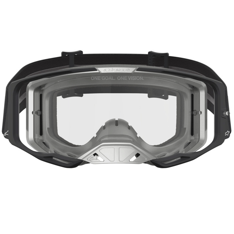Alpinestars Vision 8 Amber motokros naočale crno-srebrne s prozirnim pleksiglasom