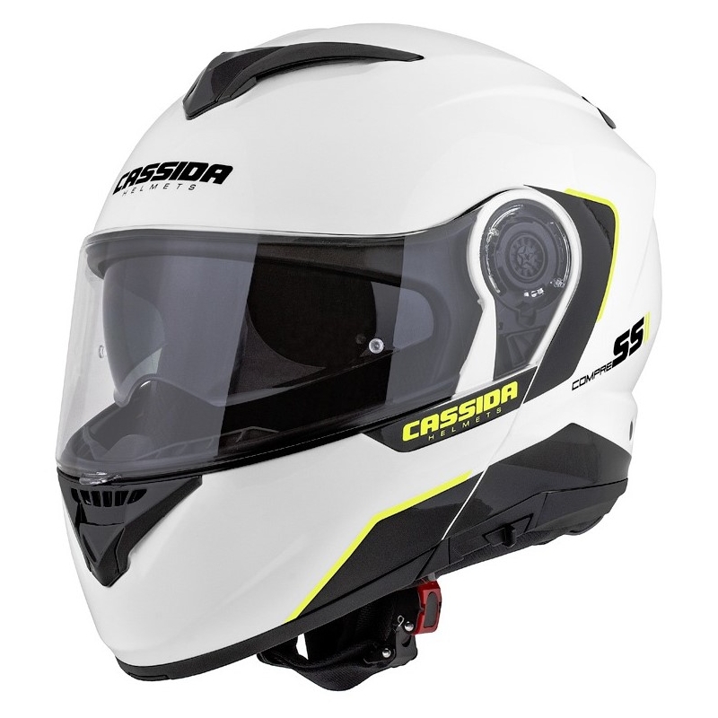 Motociklistička kaciga na preklop Cassida Compress 2.0 Refraction bijela-crna-fluo žuta