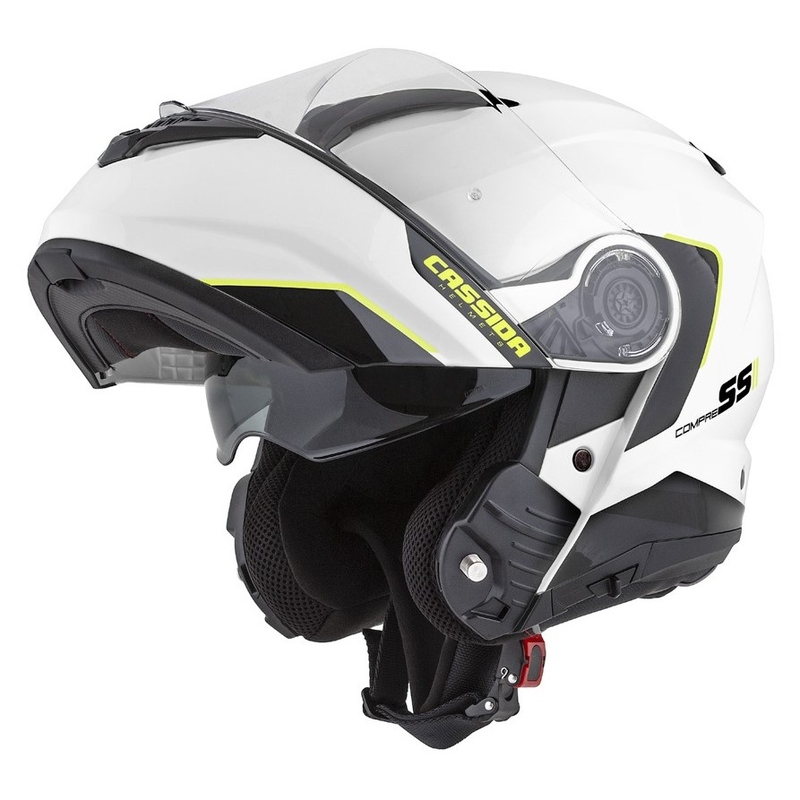 Motociklistička kaciga na preklop Cassida Compress 2.0 Refraction bijela-crna-fluo žuta