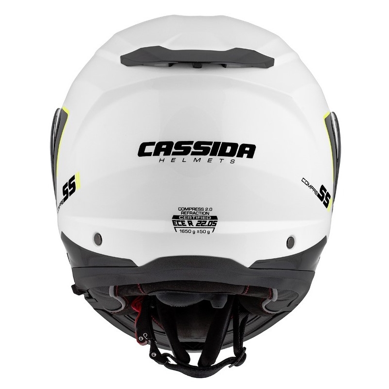 Motociklistička kaciga na preklop Cassida Compress 2.0 Refraction bijela-crna-fluo žuta