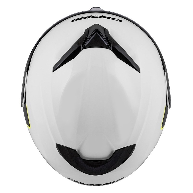 Motociklistička kaciga na preklop Cassida Compress 2.0 Refraction bijela-crna-fluo žuta