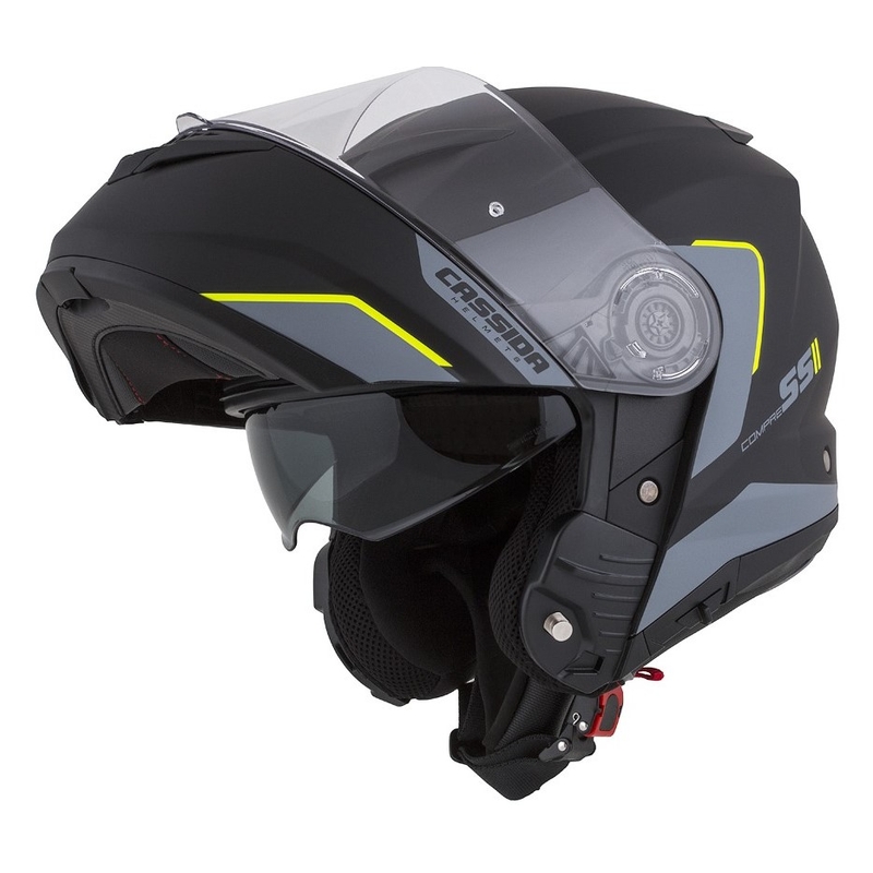 Motociklistička kaciga na preklop Cassida Compress 2.0 Refraction crna-siva-fluo žuta rasprodaja