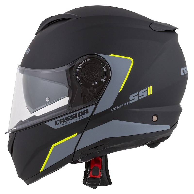 Motociklistička kaciga na preklop Cassida Compress 2.0 Refraction crna-siva-fluo žuta rasprodaja