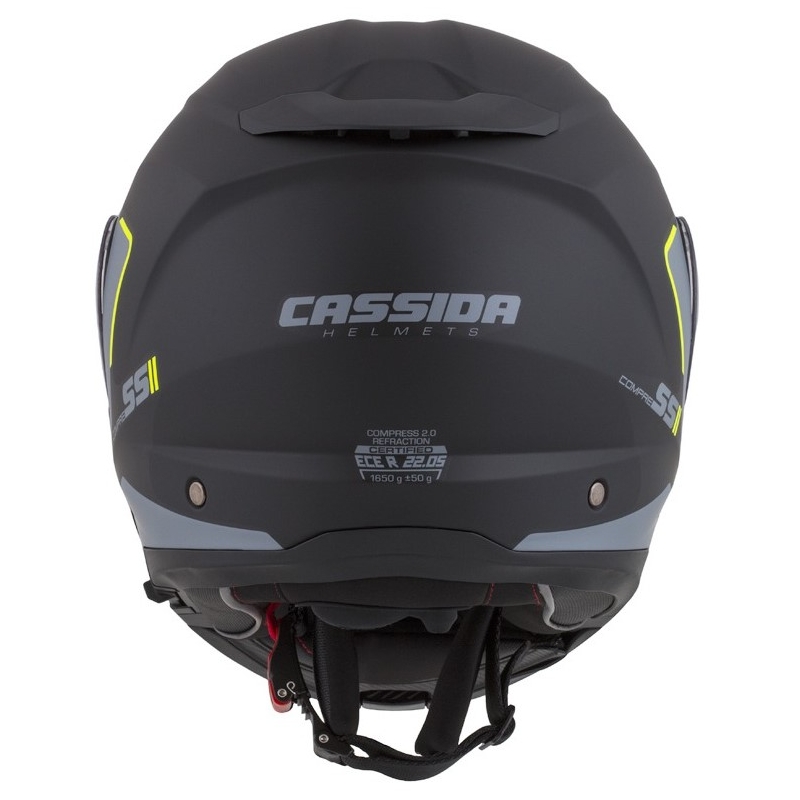 Motociklistička kaciga na preklop Cassida Compress 2.0 Refraction crna-siva-fluo žuta rasprodaja
