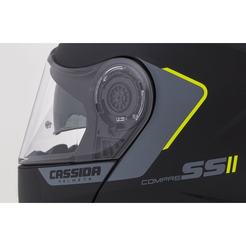 Motociklistička kaciga na preklop Cassida Compress 2.0 Refraction crna-siva-fluo žuta rasprodaja