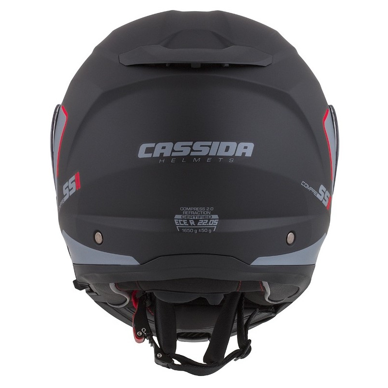 Motociklistička kaciga na preklop Cassida Compress 2.0 Refraction crno-sivo-crvena
