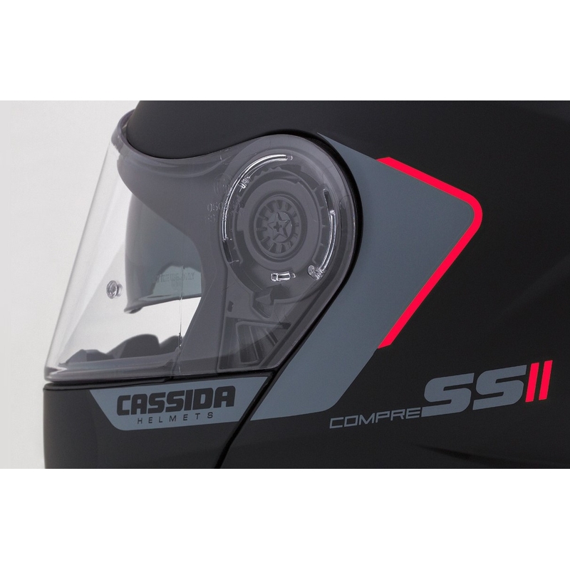 Motociklistička kaciga na preklop Cassida Compress 2.0 Refraction crno-sivo-crvena