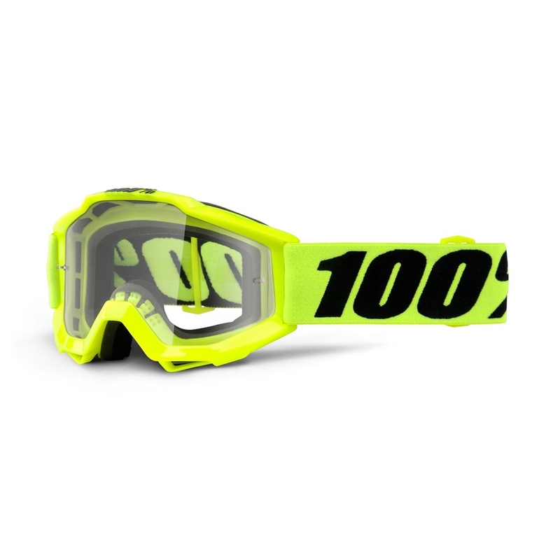 Dječje motocross naočale 100% Accuri JR fluo žute (prozirni pleksiglas)