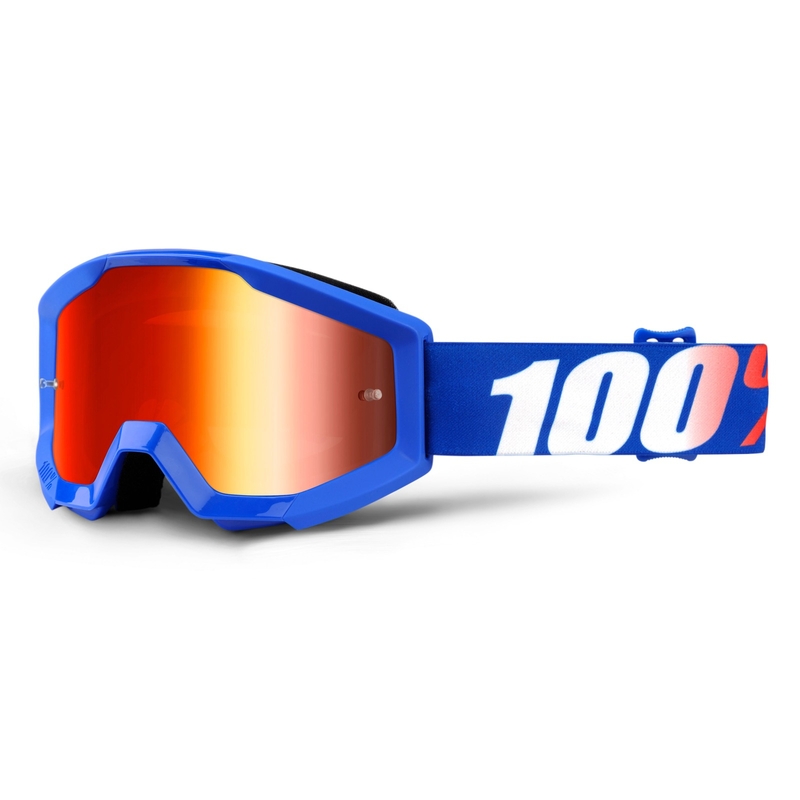 100% Strata Nation dječje naočale za motocross (crveni pleksiglas)