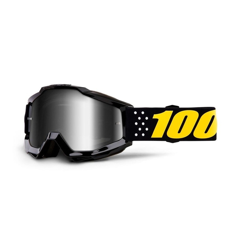 100% Accuri Pistol dječje naočale za motocross (srebrni zrcalni pleksiglas)