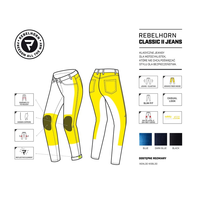 Rebelhorn Classic II ženske moto traperice crne rasprodaja