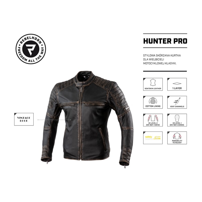 Motociklistička jakna Rebelhorn Hunter Pro Vintage smeđa rasprodaja