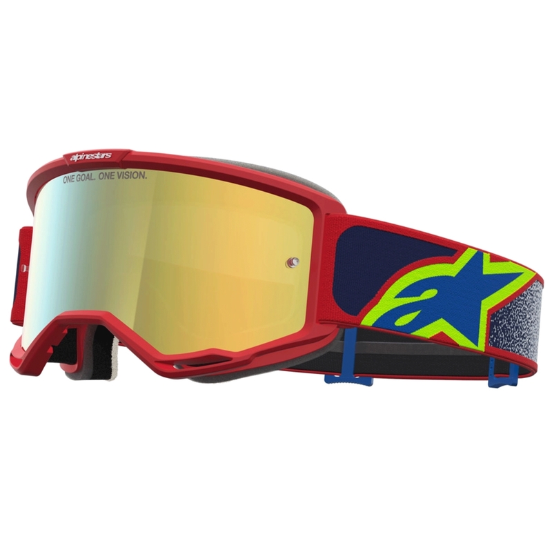 Alpinestars Vision 5 Drag motokros naočale crveno-plavo-fluo žute