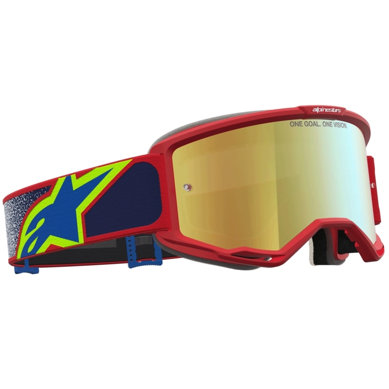 Alpinestars Vision 5 Drag motokros naočale crveno-plavo-fluo žute