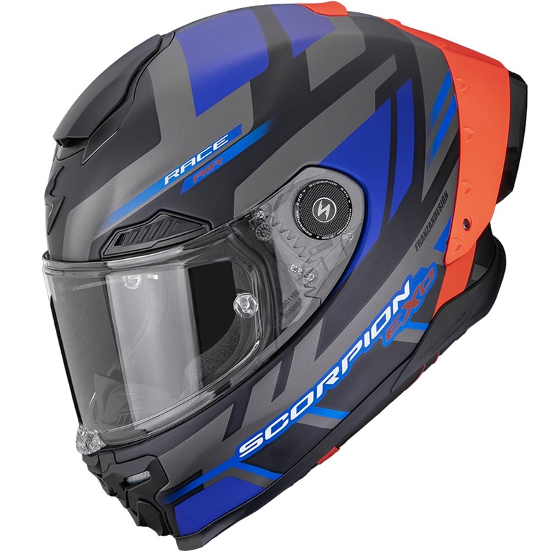 Scorpion EXO-RACE Air Carbon Fury kaciga za motocikle s punim licem, mat crno-sivo-plava