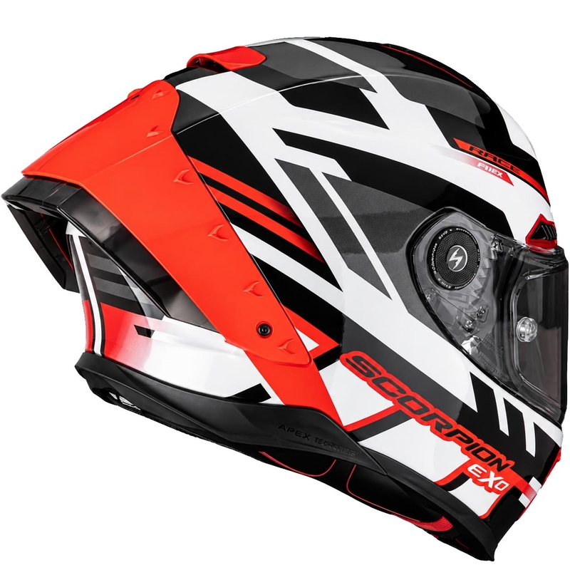 Scorpion EXO-RACE Air Carbon Fury kaciga za motocikle s punim licem, bijelo-srebrno-crvena