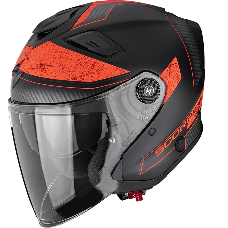 Scorpion EXO-GT Jet Crest otvorena motociklistička kaciga mat crno-crvena