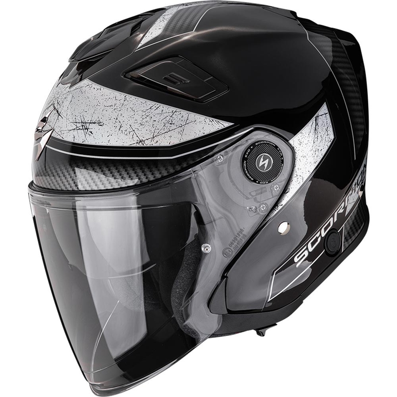 Scorpion EXO-GT Jet Crest otvorena motociklistička kaciga crno-srebrne boje